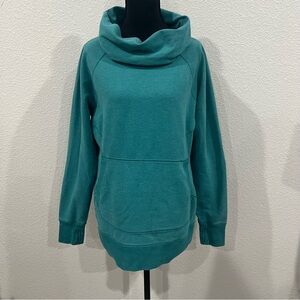 L.L. Bean Women’s Teal Cowl Neck Sweatshirt Athletic Casual Cozy Size L